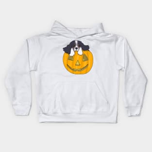 Puppy in a pumpkin  (cavalier king charles spaniel) Kids Hoodie